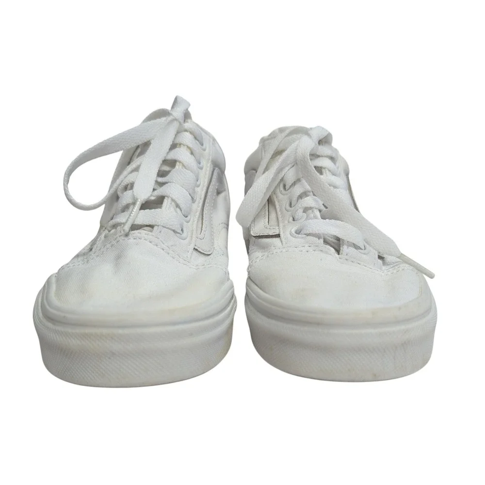 VANS Old Skool True White Sneakers Low Top Canvas‎ Skate Shoe Unisex Kids 3